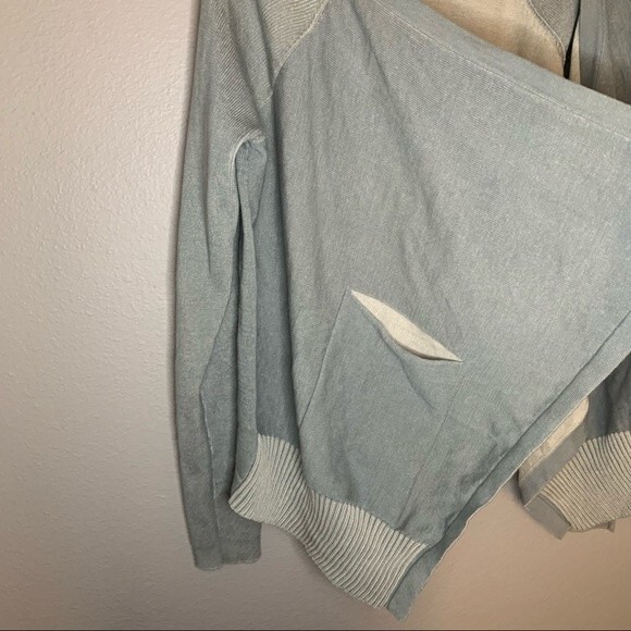 CAbi open draped front sage green cotton cardigan women’s size small - Picture 4 of 7